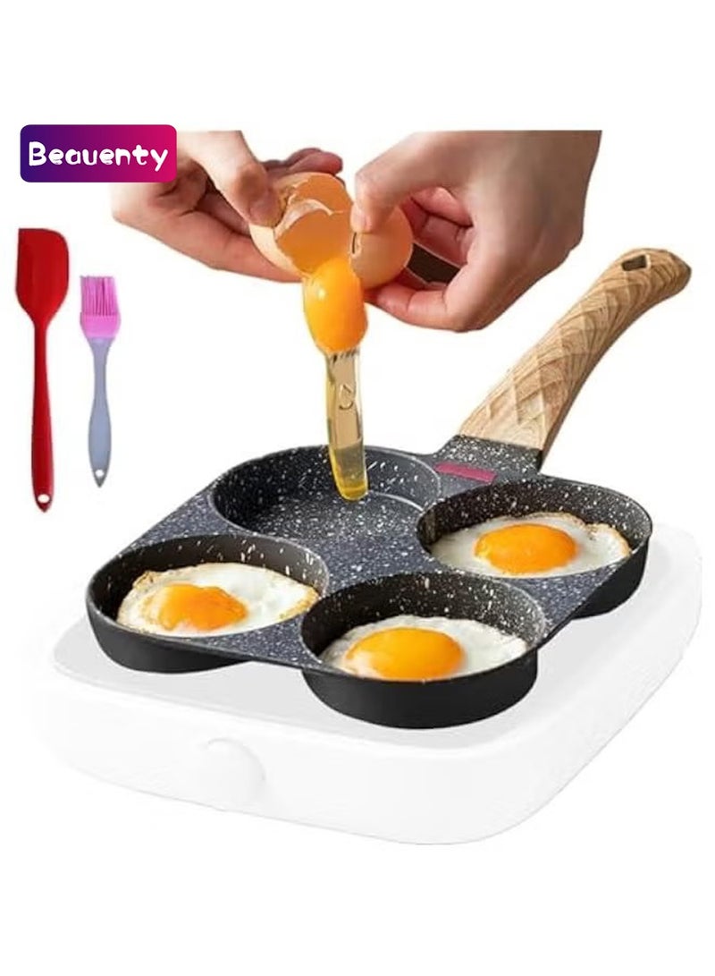 Beauenty Nonstick Egg Frying Pan of 4 Cups, Healthy Granite Heart Breakfast Pan Saucepan Pancake Pan for Gas and Induction Stove Tops Cookware Omelette Pan Cooker Kitchen Tool Indoor Outdoor Camping Travel - Image 1