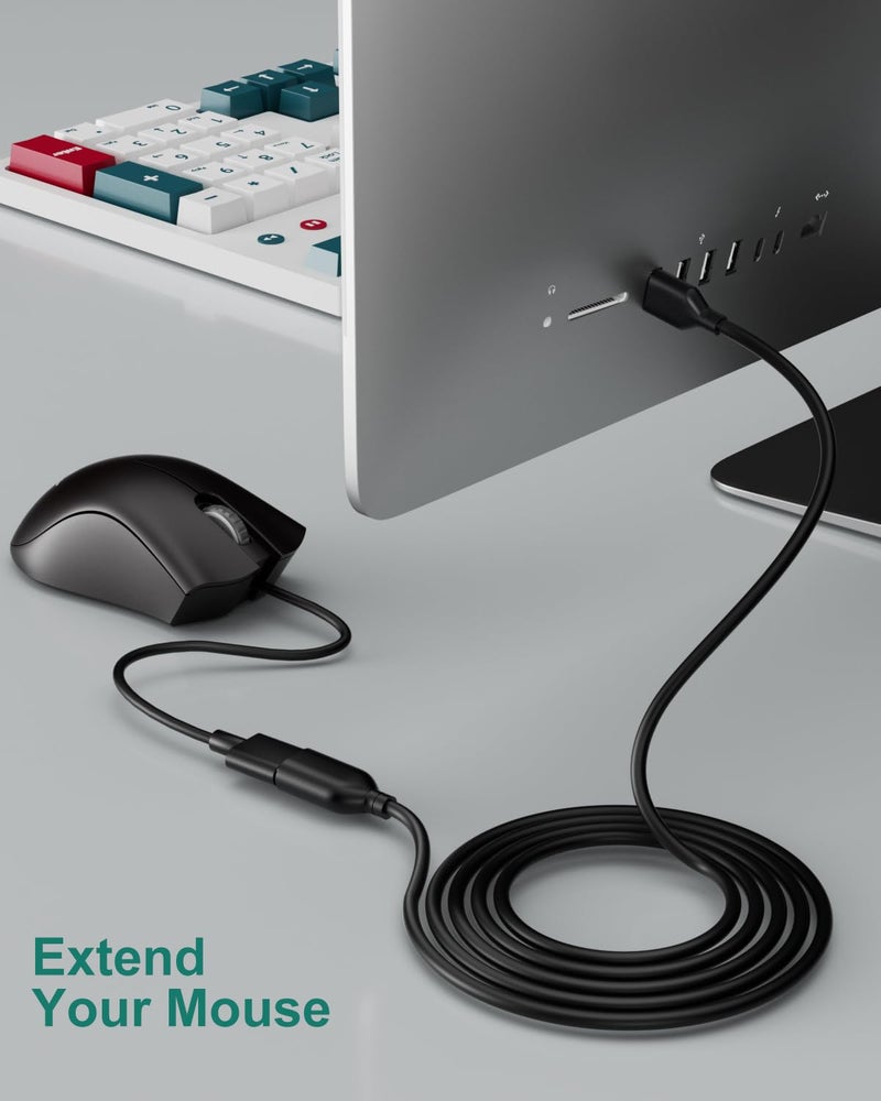 Besgoods USB Extension Cable, 2-Pack 10ft/3m USB 2.0 Type A Male to A Female Extension Cord USB Cable Extender with Gold-Plated Connectors, Black - Image 4