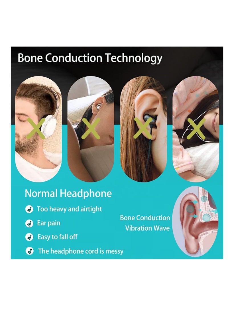 Excefore Pillow Speaker Bone Conduction Stereo, Bluetooth Wireless Music Sleep Headphones, Insomnia White Noise Machine for Side Sleepers, for Sleep Aid Under Sleep Pillow, for Adults and Baby  - Image 2