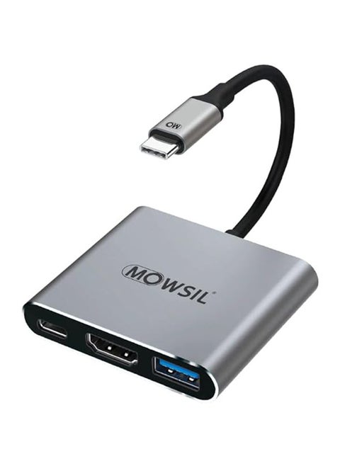 موزع USB C 3 في 1 من النوع C إلى 3 منافذ USB 3.0 محول USB Dongle مع كابل مضفر من النايلون ملحقات الكمبيوتر المحمول موزع USB عالي السرعة متوافق مع MacBook Pro/Air وiPad Pro وDell وiMac وما إلى ذلك
