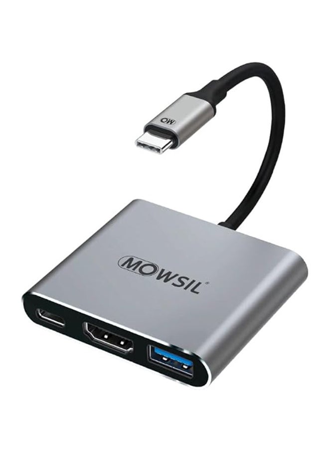 MOWSIL USB C Hub 3-in-1 Type C to 3 Ports USB 3.0 Adapter USB Dongle with Nylon Braided Cable Laptop Accessories High-Speed USB Splitter Compatible with MacBook Pro/Air, iPad Pro, Dell, iMac,etc  - Image 1