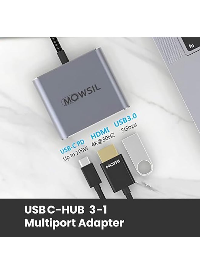 MOWSIL USB C Hub 3-in-1 Type C to 3 Ports USB 3.0 Adapter USB Dongle with Nylon Braided Cable Laptop Accessories High-Speed USB Splitter Compatible with MacBook Pro/Air, iPad Pro, Dell, iMac,etc  - Image 4