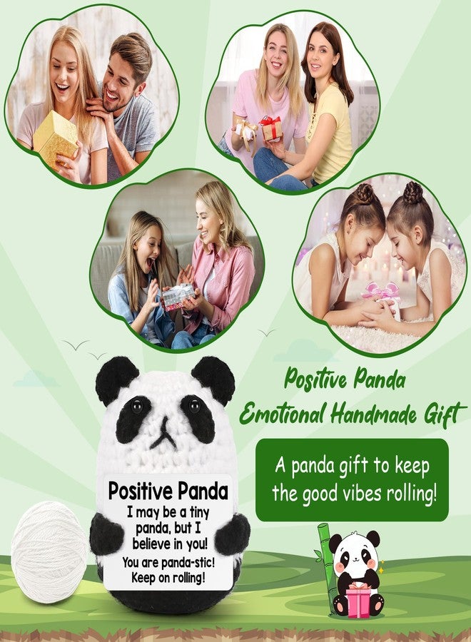 BdayPtion Mini Panda Birthday Gifts for Women Men, Back to School Gifts for Teens Daughter Son College Student First Day of School Gift Emotional Motivational Support Positive Crochet Animals Handmade Panda - Image 5