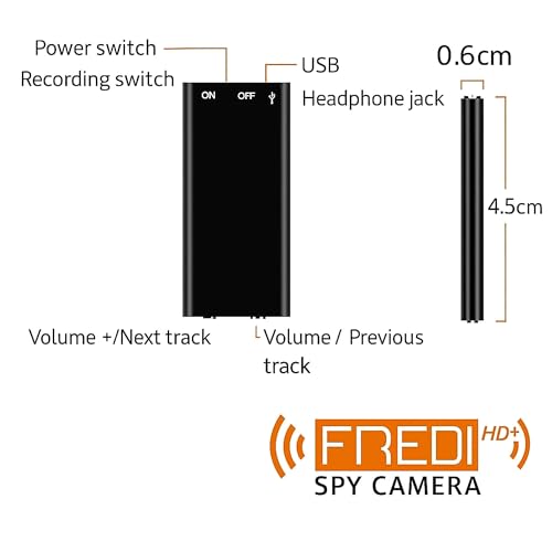 FREDI HD PLUS Mini Digital Voice Recorder with 8GB Inbuilt Memory | Small Size Portable Audio Recorder | One-Click Operation | Ideal for Indoor & Outdoor Use – Classes, Office, Interviews, Travel - Image 2