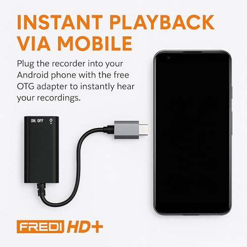 FREDI HD PLUS Mini Digital Voice Recorder with 8GB Inbuilt Memory | Small Size Portable Audio Recorder | One-Click Operation | Ideal for Indoor & Outdoor Use – Classes, Office, Interviews, Travel - Image 5