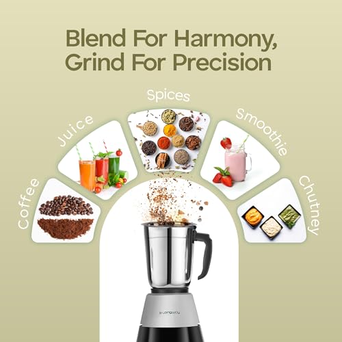 Longway Super Dlx Mixer Grinder | Up to 700 Watt Powerful Motor | 3 Jars for Grinding, Mixing, Juicing | 2 Year Warranty (Black & Gray, 3 Jars) - Image 4
