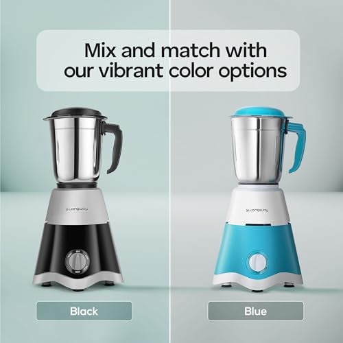 Longway Super Dlx Mixer Grinder | Up to 700 Watt Powerful Motor | 3 Jars for Grinding, Mixing, Juicing | 2 Year Warranty (Black & Gray, 3 Jars) - Image 5