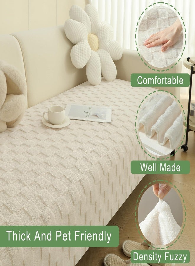 Foxdecor Couch Covers for Dogs Washable, Pet Couch Cover for 3 Cushion Sofa Pet Friendly, Non Slip Sofa Cover Furniture Covers for Pets, Sofa Slipcover. (Cream White, 30x70 inch) - Image 2