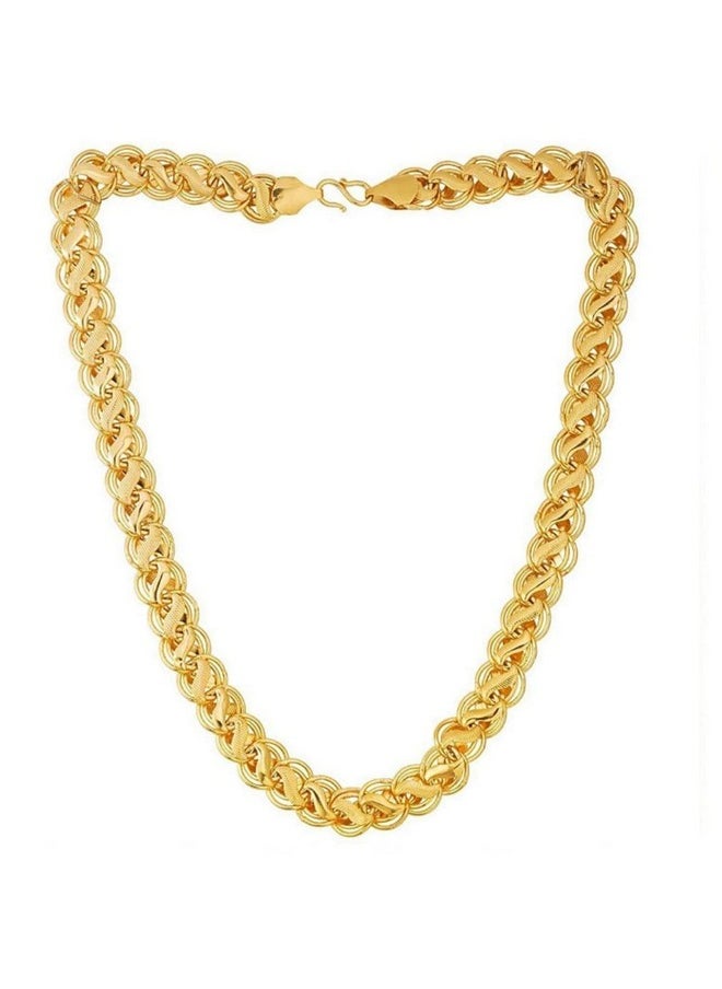 MEENAZ - MEENAZ Chain for Men Boys Husband gents boyfriend Stylish Gold Chain Golden Neck Chain for Men Stainless Steel Chains for Men Jewellery for Men Birthday Gift Anniversary fashion necklace-AM105 - Image 1