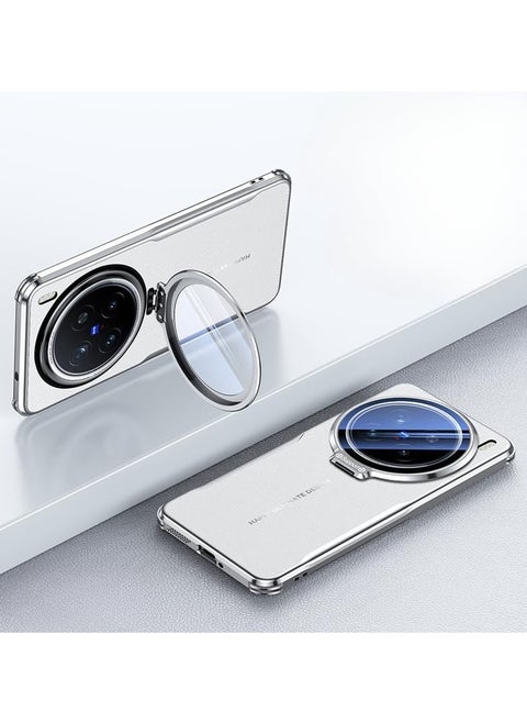 The Case is compatible with vivo x200pro mini/VIVO X200 Pro/vivo x200 with camera stand, ultra-thin premium leather case with full-wrap lens film shock protection case