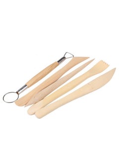 5 Pcs Wooden Pottery Clay Sculpting Tools Double Ended Mini Modeling Carving Cutting Tools