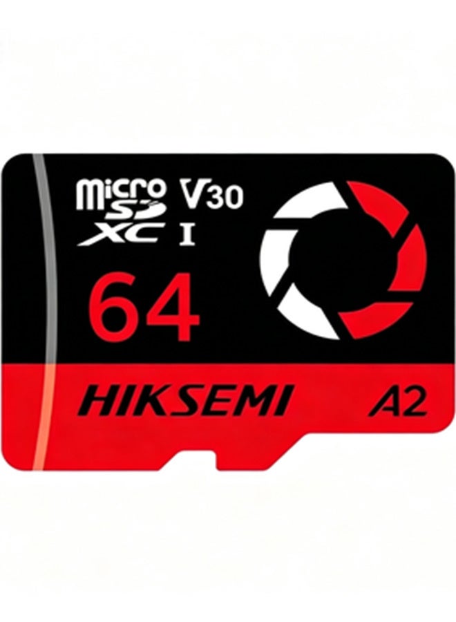 HIKSEMI E3 64GB Micro SDXC Memory Card, A2 V30 U3 TF Card, Up to 150MB/s Write Speed High Speed Micro SD Card for Action Camera, Drone, Digital Camera & Photography Devices - Image 1