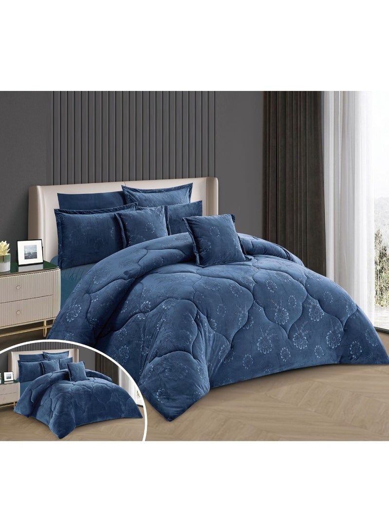 Stargold 8 Piece King Size comforter Set Soft Fabric Comforter Set For Bedroom Includes Comforter Bedsheet Pillow Sham Pillow Case & Cushion - Image 1