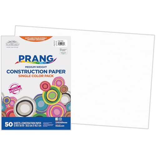 Prang SunWorks Construction Paper Bright White 12 x 18 50 Sheets Per Pack 5 Packs - Image 5