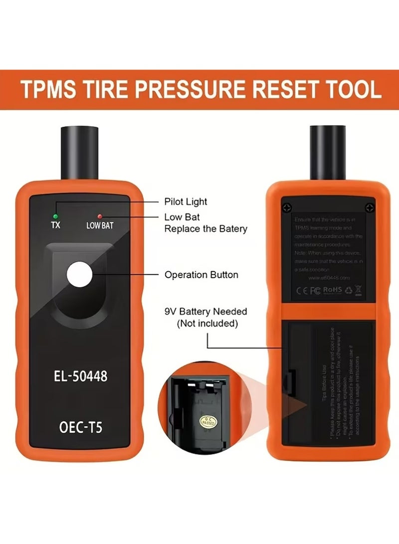 X-level Tire Pressure Monitor Sensor TPMS Activation Tool EL-50448 Orange TPMS OEC-T5, GM TPMS Relearn Reset Sensor Activation Tool, Tire Pressure Monitor TPM TPS Relearn Tool for GM Series Vehicle - Image 2