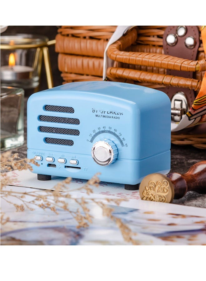 نيوترل مكبر صوت بلوتوث صغير رجعي صغير الحجم وسهل الحمل، مثالي للاستماع إلى الموسيقى والرد على المكالمات. مثالي لحفلات أعياد الميلاد والوجبات في الهواء الطلق والحفلات والمناسبات المماثلة. (أزرق) - Image 3