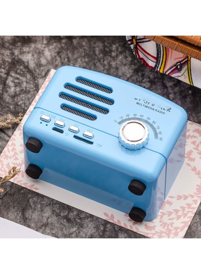 نيوترل مكبر صوت بلوتوث صغير رجعي صغير الحجم وسهل الحمل، مثالي للاستماع إلى الموسيقى والرد على المكالمات. مثالي لحفلات أعياد الميلاد والوجبات في الهواء الطلق والحفلات والمناسبات المماثلة. (أزرق) - Image 4