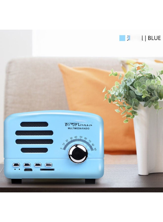 نيوترل مكبر صوت بلوتوث صغير رجعي صغير الحجم وسهل الحمل، مثالي للاستماع إلى الموسيقى والرد على المكالمات. مثالي لحفلات أعياد الميلاد والوجبات في الهواء الطلق والحفلات والمناسبات المماثلة. (أزرق) - Image 2