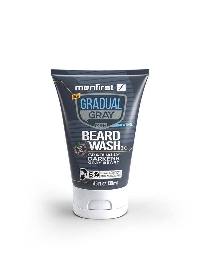 MENFIRST Gradual Gray Darkening Beard Wash Shampoo For Men Reduces White Beard Color 4.6 Oz - Image 1