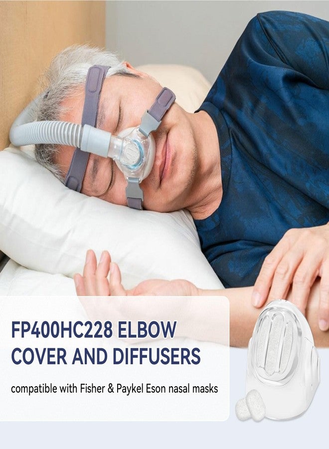 LEWEREST Elbow Cover and Diffuser Filters Fp400Hc228 Compatible with Fisher & Paykel Eson Nasal Mask, Diffuser Filters Replacement for F & P Eson Pilario Q, CPAP Supplies Reduce Noisy - Pack of 10 - Image 2