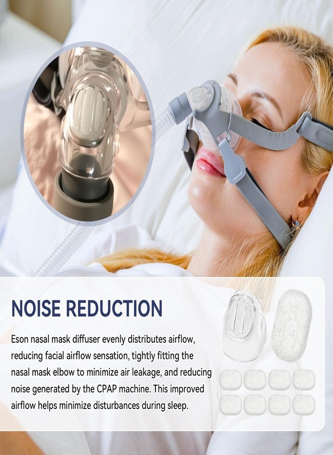 LEWEREST Elbow Cover and Diffuser Filters Fp400Hc228 Compatible with Fisher & Paykel Eson Nasal Mask, Diffuser Filters Replacement for F & P Eson Pilario Q, CPAP Supplies Reduce Noisy - Pack of 10 - Image 4