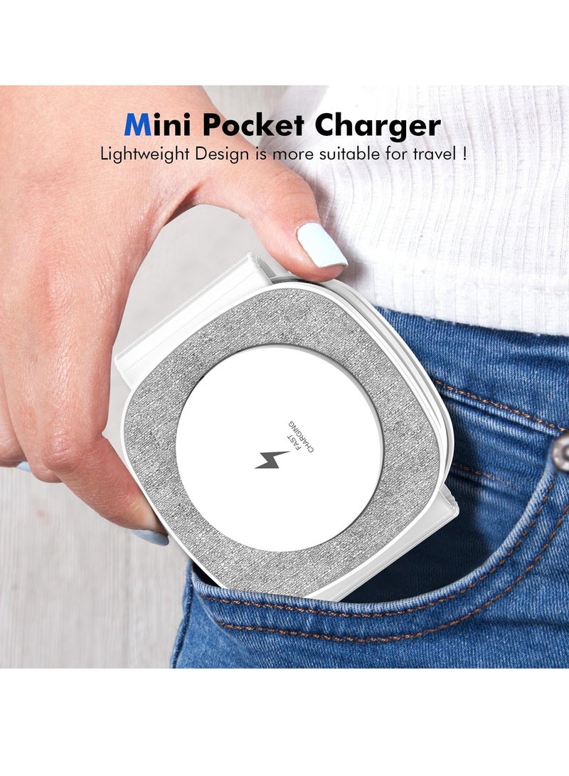 KASTWAVE Foldable 3-in-1 Magnetic Wireless Charging Station with 18W Adapter - Compatible with iPhone 15/14/13/12 Series, for Apple Watch SE/8/7/6/5/4/3/2, and AirPods 3/2/Pro - Image 3