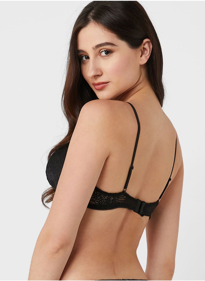 Cotton On Body - Lace Trim Triangle Bralette - Image 1