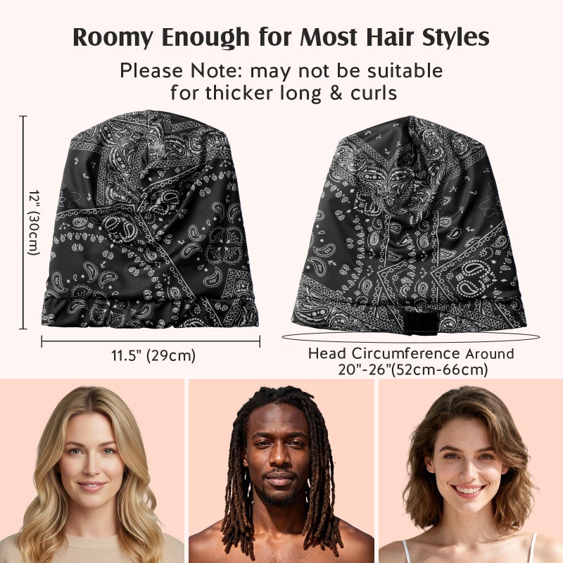 YFONG Mulberry Silk Hair Bonnet for Sleeping Women Men, Real Silk Lining, Not Satin, Stay On All Night Sleep Bonnet with Adjustable Strap for Curly Short Long Fine Hair, Black - Image 5