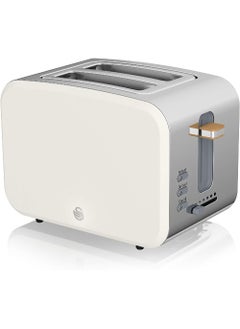 Swan ST14610WHTN Nordic 2-Slice Toaster with Defrost/Reheat/Cancel Functions, Cord Storage, 900W, White