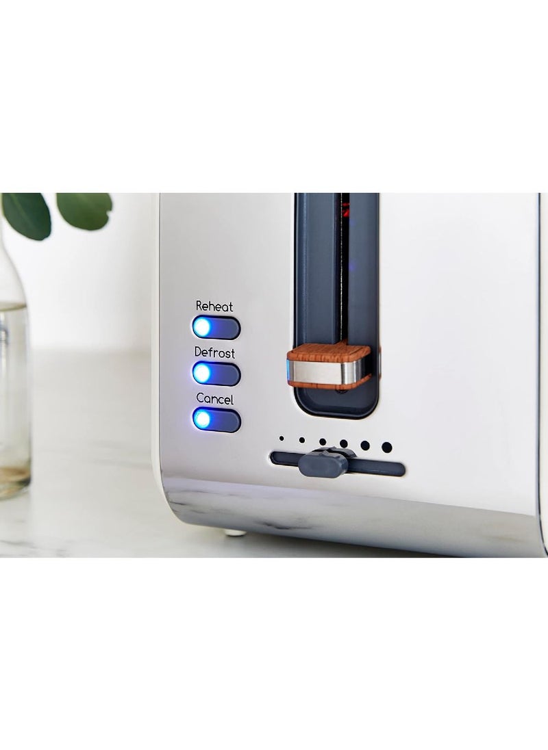 Swan - Swan ST14610WHTN Nordic 2-Slice Toaster with Defrost/Reheat/Cancel Functions, Cord Storage, 900W, White - Image 1