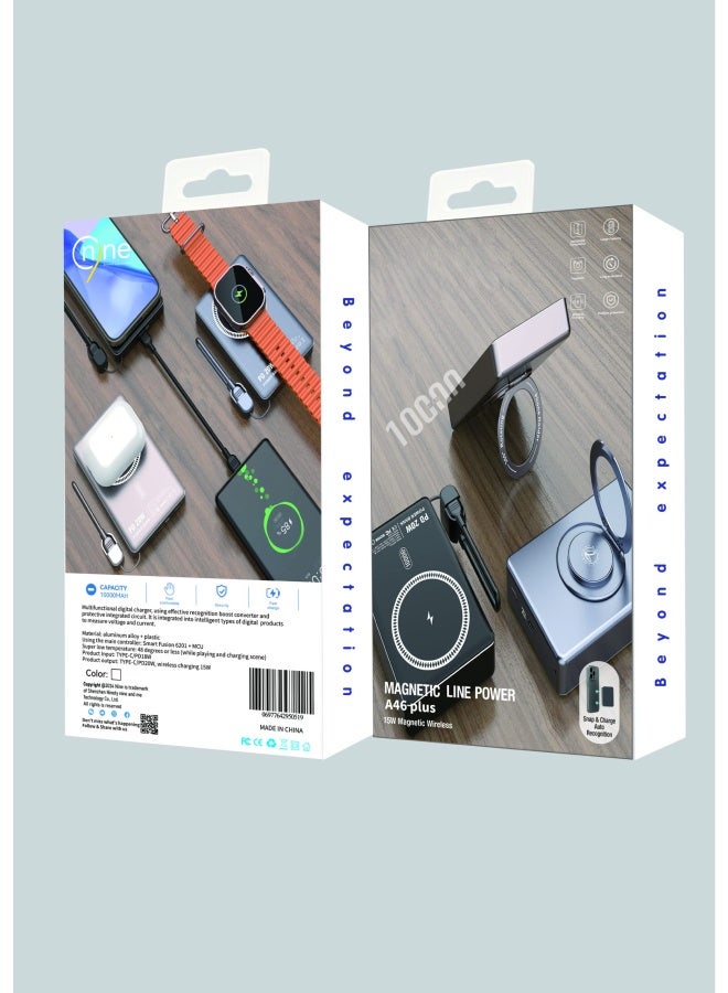 Nine 15W Magnetic Wireless Line Power A46 Plus - Black - Image 2