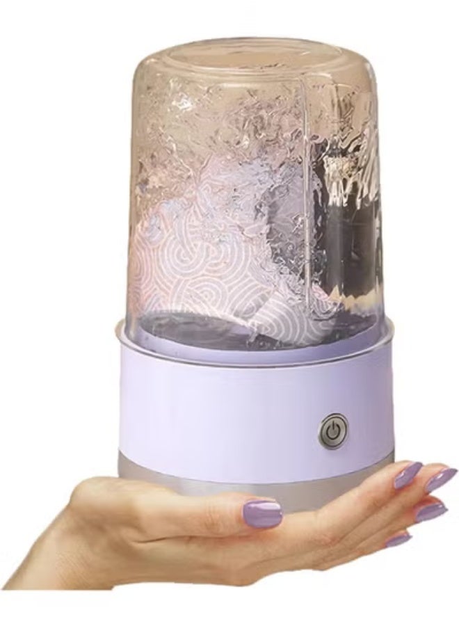 جاجيك Wireless Mini Underwear Washing Machine 1L, Portable USB-Powered Washer for Socks, Lingerie, Baby Clothes & Travel Laundry, Compact Deep Cleaning Device for Small Spaces – Purple  - Image 1