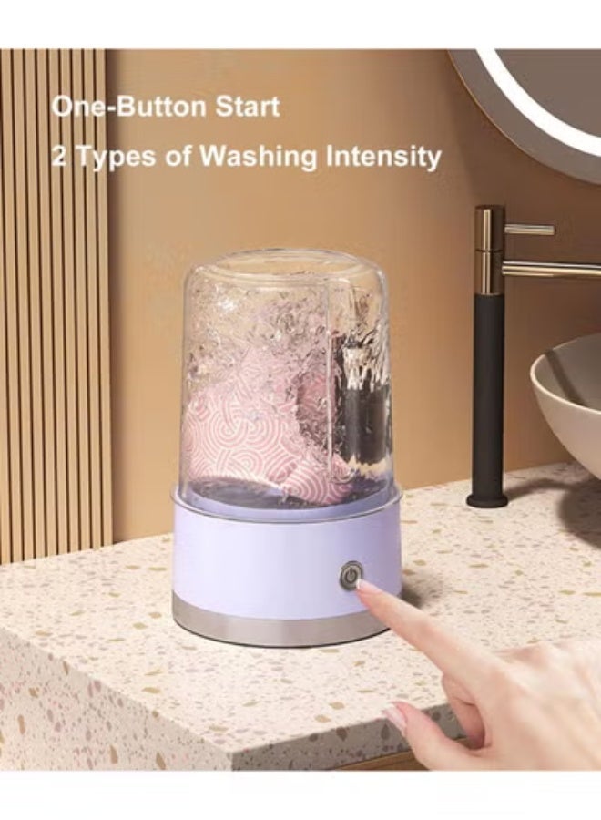 جاجيك Wireless Mini Underwear Washing Machine 1L, Portable USB-Powered Washer for Socks, Lingerie, Baby Clothes & Travel Laundry, Compact Deep Cleaning Device for Small Spaces – Purple  - Image 4