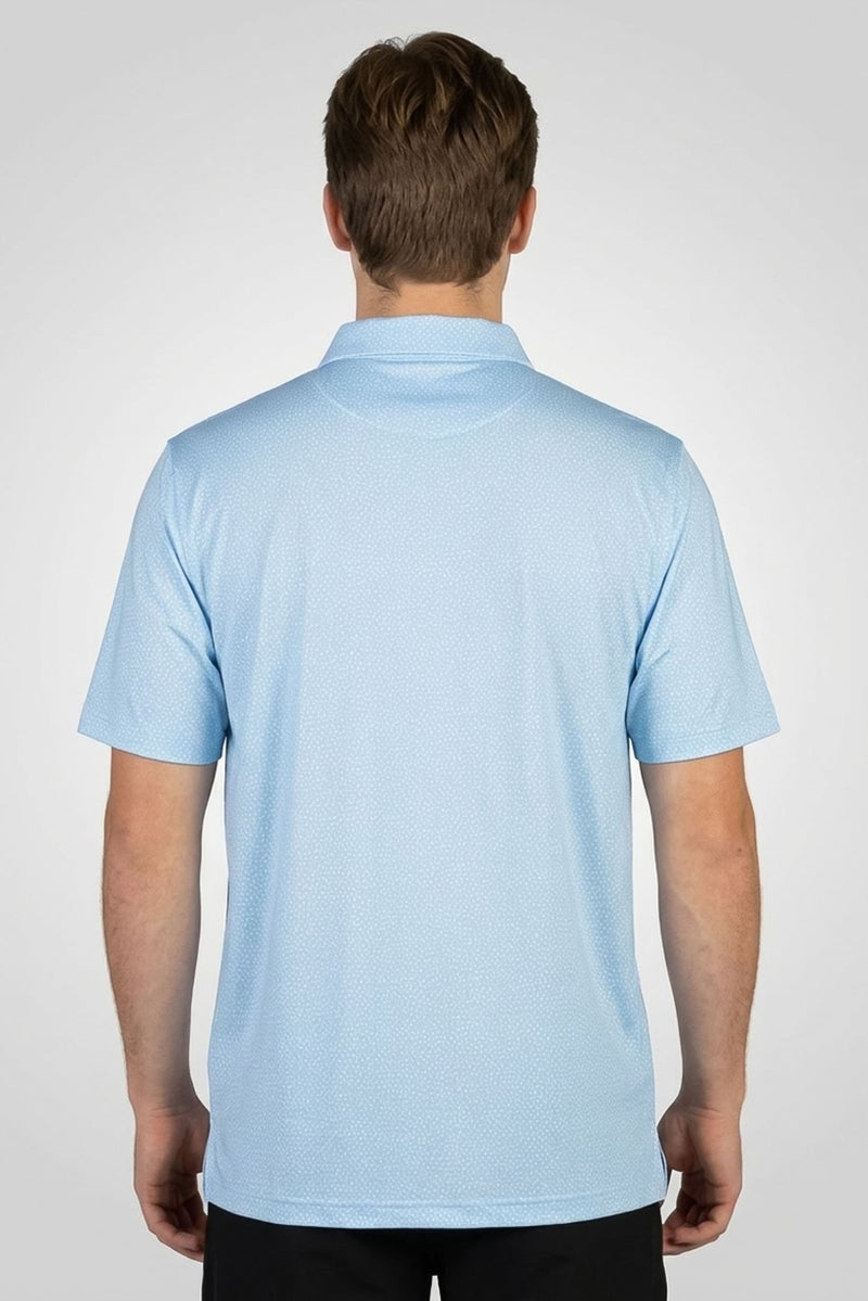 Greg Norman Men Sportswear Fit Short Sleeves Training Polo Shirt, Light Blue - Image 4