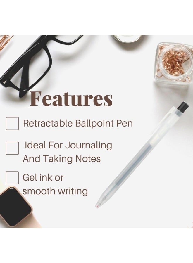 MUJI 10PCS Gel Pens, 0.5MM Retractable Rollerball Pens Fast Drying Black ink Smooth Pens Knock Type Premium Rollerball Pen for Writing Note Taking School & Office Stationery Supply - Image 5