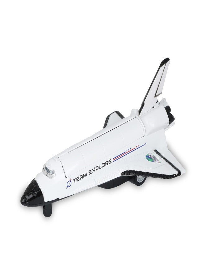 SMALL CLAP® Sonic Spacecraft Orbital Flight Vehicle| Pull Back Function | Openable Cargo Door| Human Voice & Rocket Firing Sound| Flasiing Cockpit & Rocket Exhaust Spacecraft for 3+Age (White) - Image 1