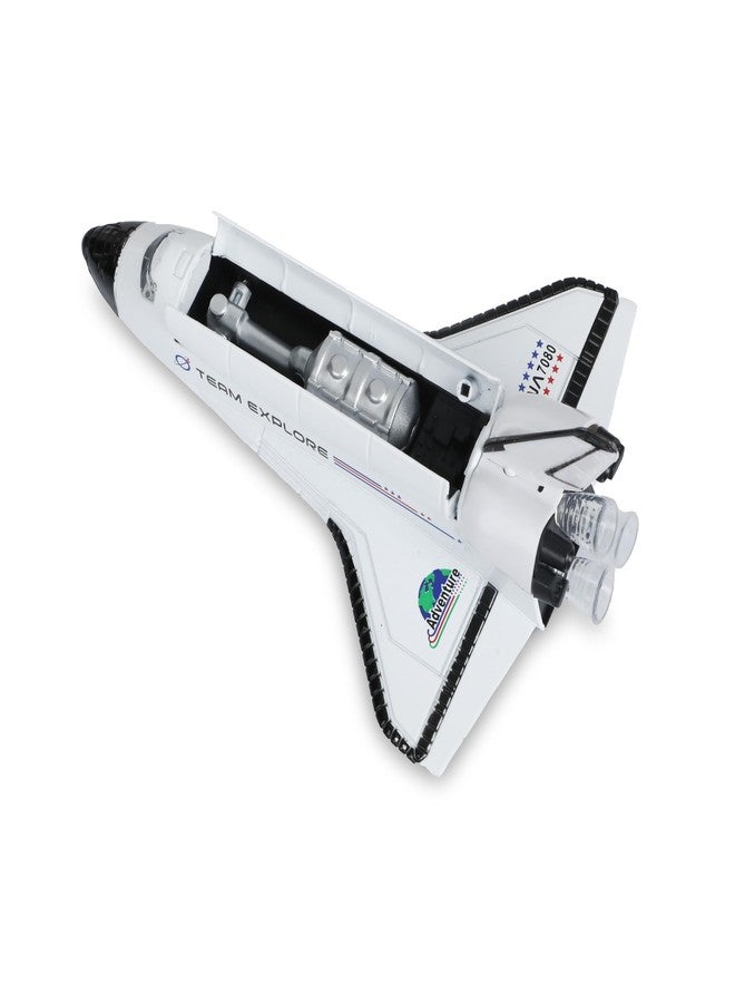 SMALL CLAP® Sonic Spacecraft Orbital Flight Vehicle| Pull Back Function | Openable Cargo Door| Human Voice & Rocket Firing Sound| Flasiing Cockpit & Rocket Exhaust Spacecraft for 3+Age (White) - Image 4