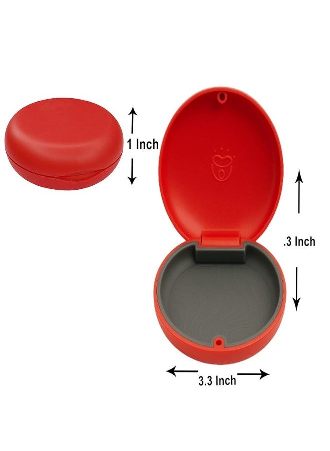 Dentosmile Slim Aligner Case/Aligner and Retainer Case/Dental Orthodontic Retainer Box - Red Colour with Silicone Layer and Cotton Bag Carry Case - Image 3