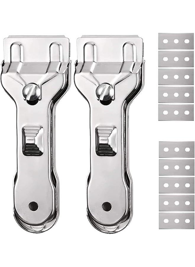 PROMASS promass Glass Scraper Cleaning Scraper Non Scratch Suitable for Glass Ceramic and Induction Cooktops Perfect for Electric, Halogen, Induction Hob & Tough Stain (2 Hob Scraper with 10 extra blades)  - Image 1
