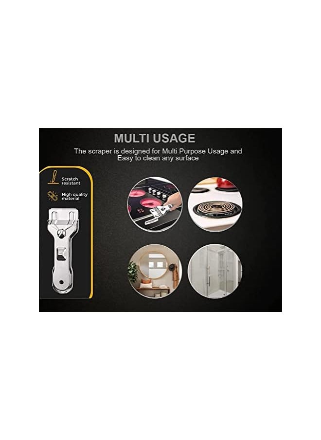 PROMASS promass Glass Scraper Cleaning Scraper Non Scratch Suitable for Glass Ceramic and Induction Cooktops Perfect for Electric, Halogen, Induction Hob & Tough Stain (2 Hob Scraper with 10 extra blades)  - Image 4