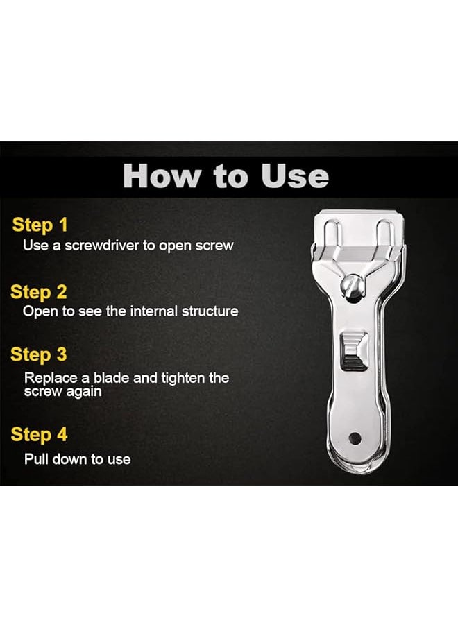 PROMASS promass Glass Scraper Cleaning Scraper Non Scratch Suitable for Glass Ceramic and Induction Cooktops Perfect for Electric, Halogen, Induction Hob & Tough Stain (2 Hob Scraper with 10 extra blades)  - Image 2