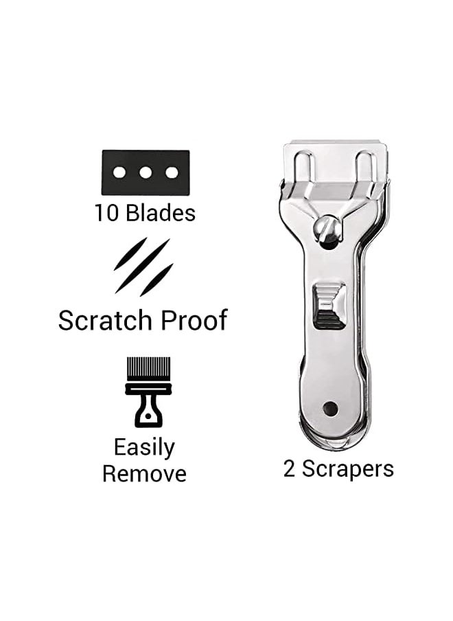 PROMASS promass Glass Scraper Cleaning Scraper Non Scratch Suitable for Glass Ceramic and Induction Cooktops Perfect for Electric, Halogen, Induction Hob & Tough Stain (2 Hob Scraper with 10 extra blades)  - Image 3