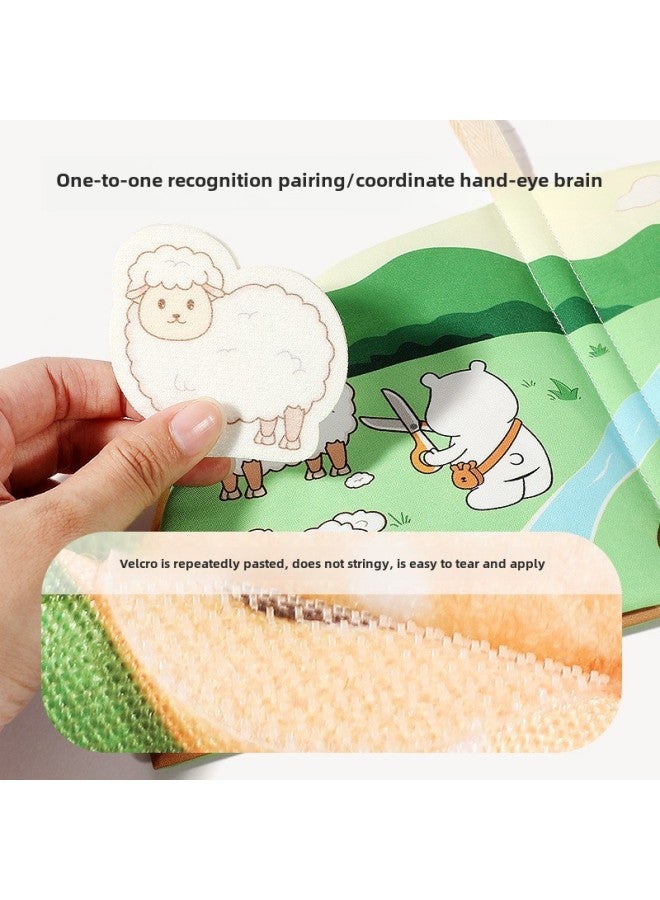 Baby Tear Book Baby Cloth Book Matching Quiet Book Tear Washable Fabric 1 Cartoon Velcro 2 Toy-Color:Tearable Patch Book  - Image 3