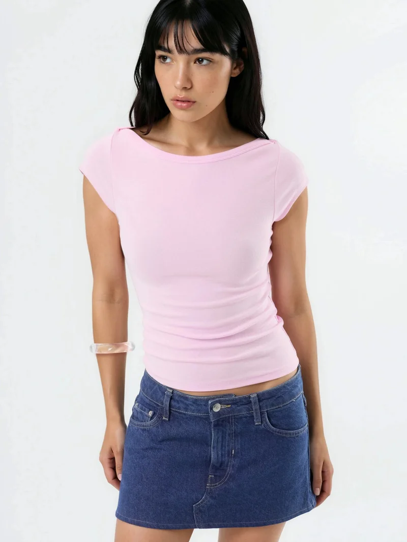 بوسيم BUSEM Slim Fit Boat Neck Blouse