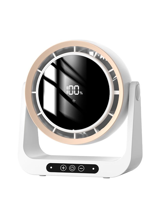 JCB CHIC Desktop Circulating Fan,Wireless Fan 90° Tilt Large Capacity Rechargeable Mini Table Fan With Remote Control Wall-mounted Fan With Nightlight(F6) - Image 1