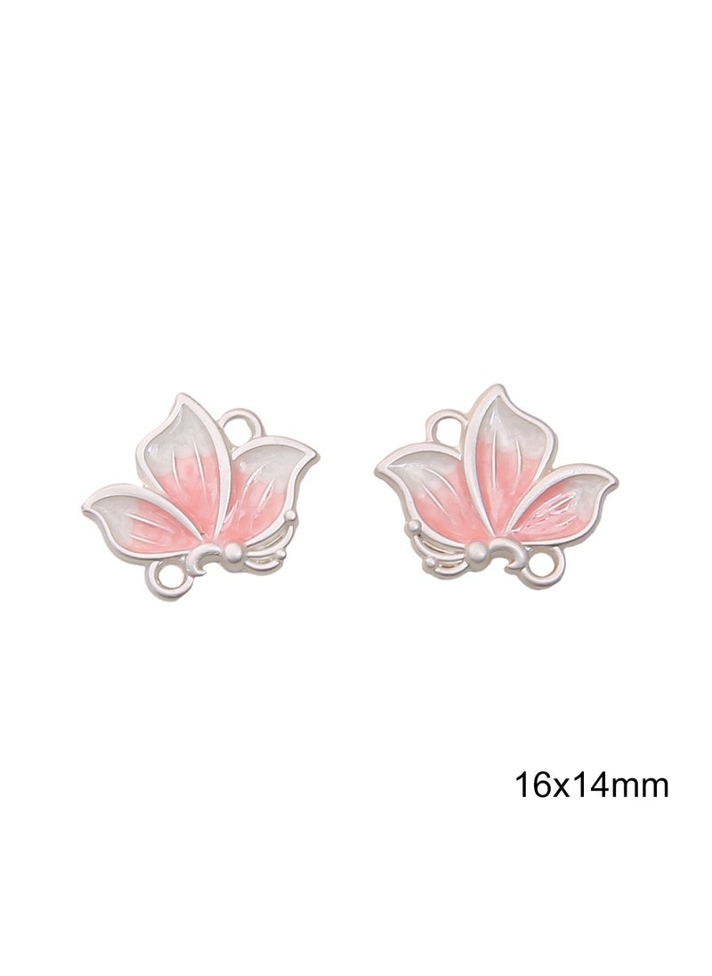Generic - Cute Cartoon Butterfly Fan Pendant DIY Jewelry Accessories #19 leaf butterfly double hanging double-sided printing 1/bag - Image 1