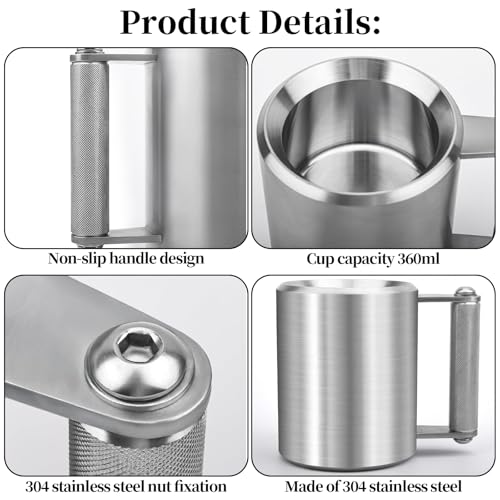 Esayendder Mug,22LB 360 ML Stainless Steel Super Dumbbell Fitness Sports,Coffee Mug - Image 3