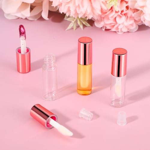 IANFAN 10 Pcs Empty Lip Gloss Tubes, 1.2ml Mini Refillable Lip Balm Bottles with Rubber Insert and Brush Clear Plastic Lip Balm Gloss Containers for Samples Lips Balms Travel Split and DIY Makeup - Image 4