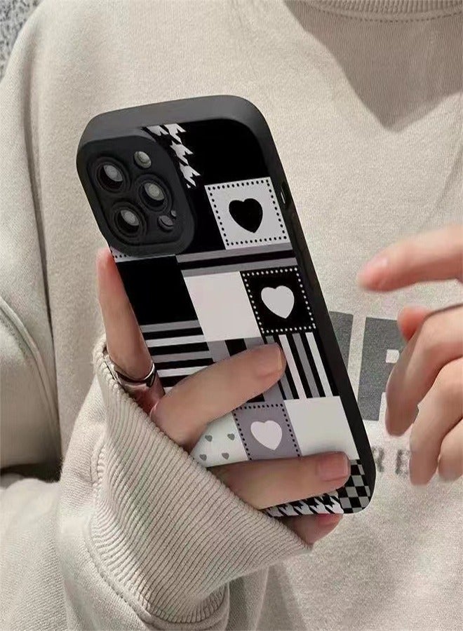 في آر كرييتيف غطاء حماية واقٍ لهاتف أبل آيفون 14 برو ماكس بتصميم قلب لطيف باللون الأسود - Image 2