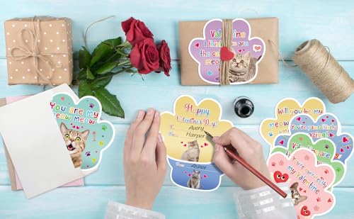 HEYINSHEN 30 Pack Valentine's Day Cards for Kids Classroom Valentine's Day Cards for School Valentine's Day Cards with Envelopes Cat Valentines Day Cards Valentine Gifts for Boys Girls - Image 5